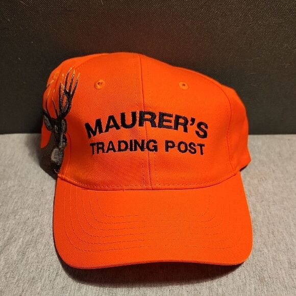 Maurer's Trading Post Bright Orange Embroidered Deer Hunting Hat - New - Picture 1 of 8